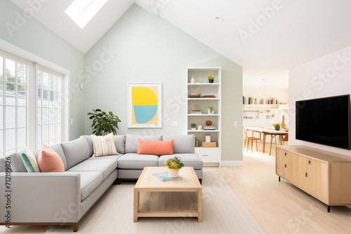 saltbox home with minimalist interior color scheme