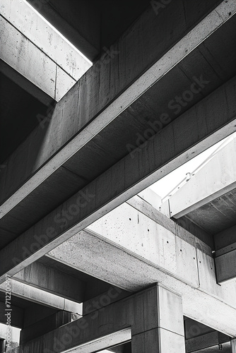 Abstract patterns formed by urban infrastructure and architecture.