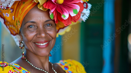 Cuban woman in traditional costume. © Vika art