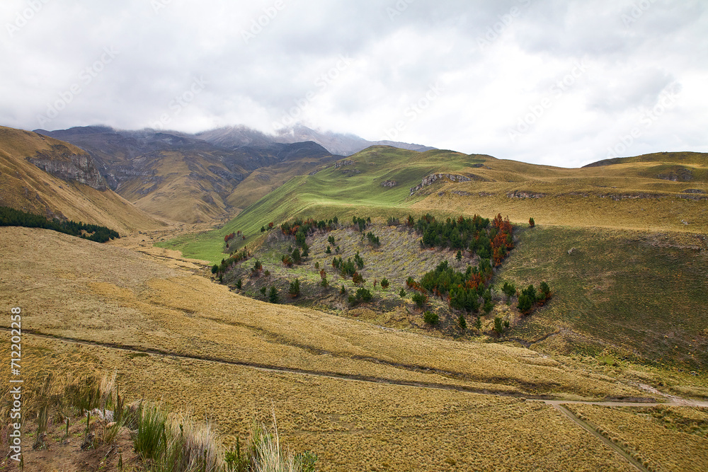 Reise durch Südamerika. Riobamba in Ecuador. Tour unterhalb des Chimborazo. Reise durch Südamerika. Riobamba in Ecuador. Tour unterhalb des Chimborazo.