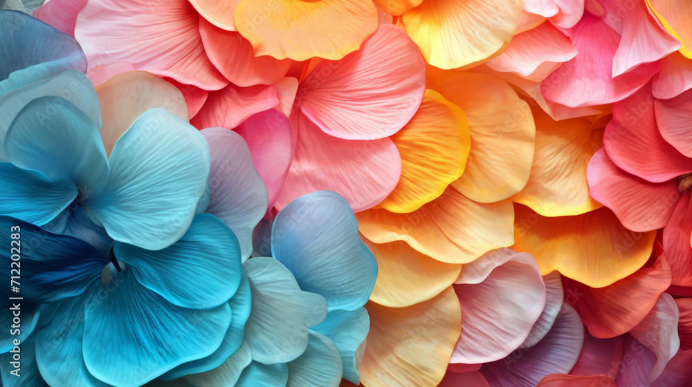 Colorful petals of hydrangea flowers as a background - obrazy, fototapety, plakaty 