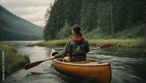 person on canoe