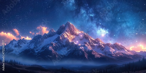  Starry Night over Mountains