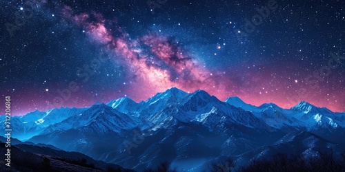  Starry Night over Mountains