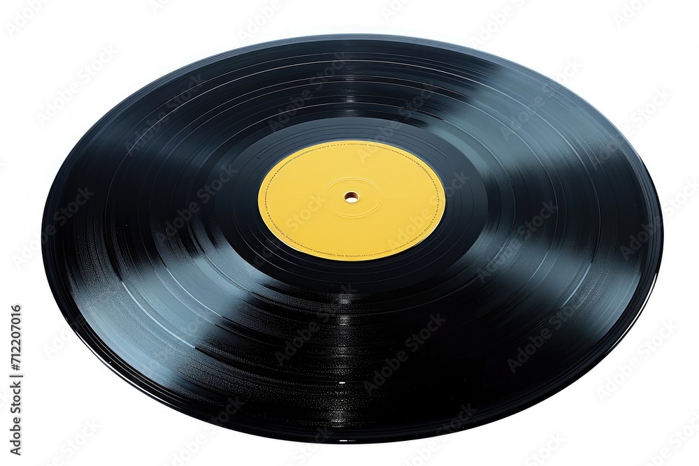 Obraz premium Vinyl record spinning alone on white background