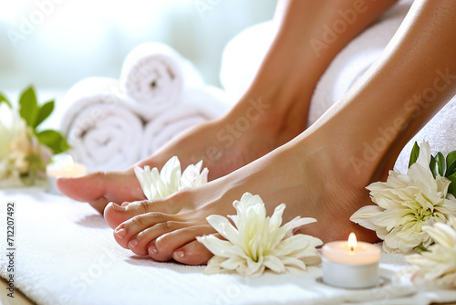 Reflexology treatments with hands and feet.