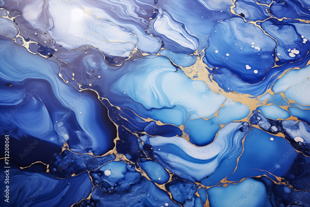 Abstract background with fluid art. Elegant background for website screensavers, postcards and notebook covers. Dark Blue color scheme.