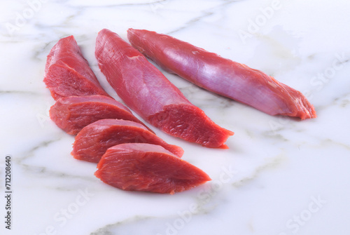 Lamm, Fleisch, Lammfilet, Tiernahrung, Marmorfläche,  photo