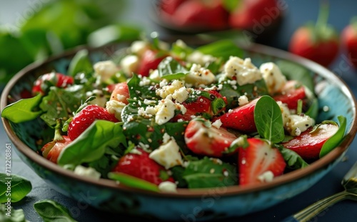 smoothie salad with feta and strawberries