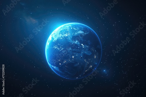 Futuristic Blue Earth Background © jamrut