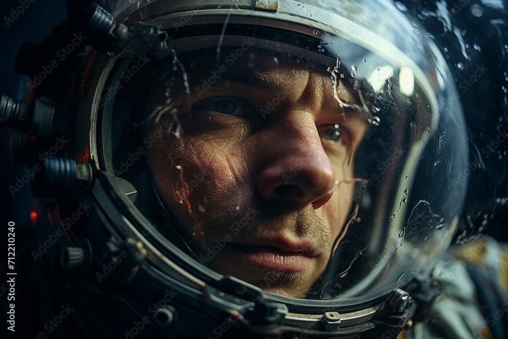 Generative AI picture of astronaut spaceman woman do space walk working space station in outer space futurism Generative AI picture of astronaut spaceman woman do space walk working space station in outer space futurism