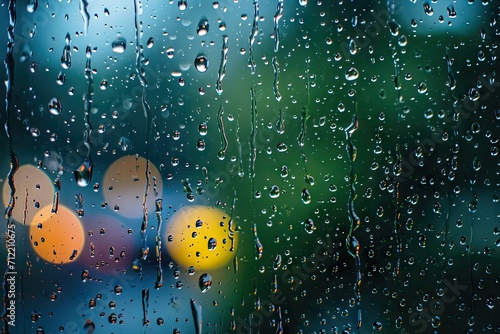 Rainy days with raindrops on windows a rainy weather backdrop and bokeh with rain