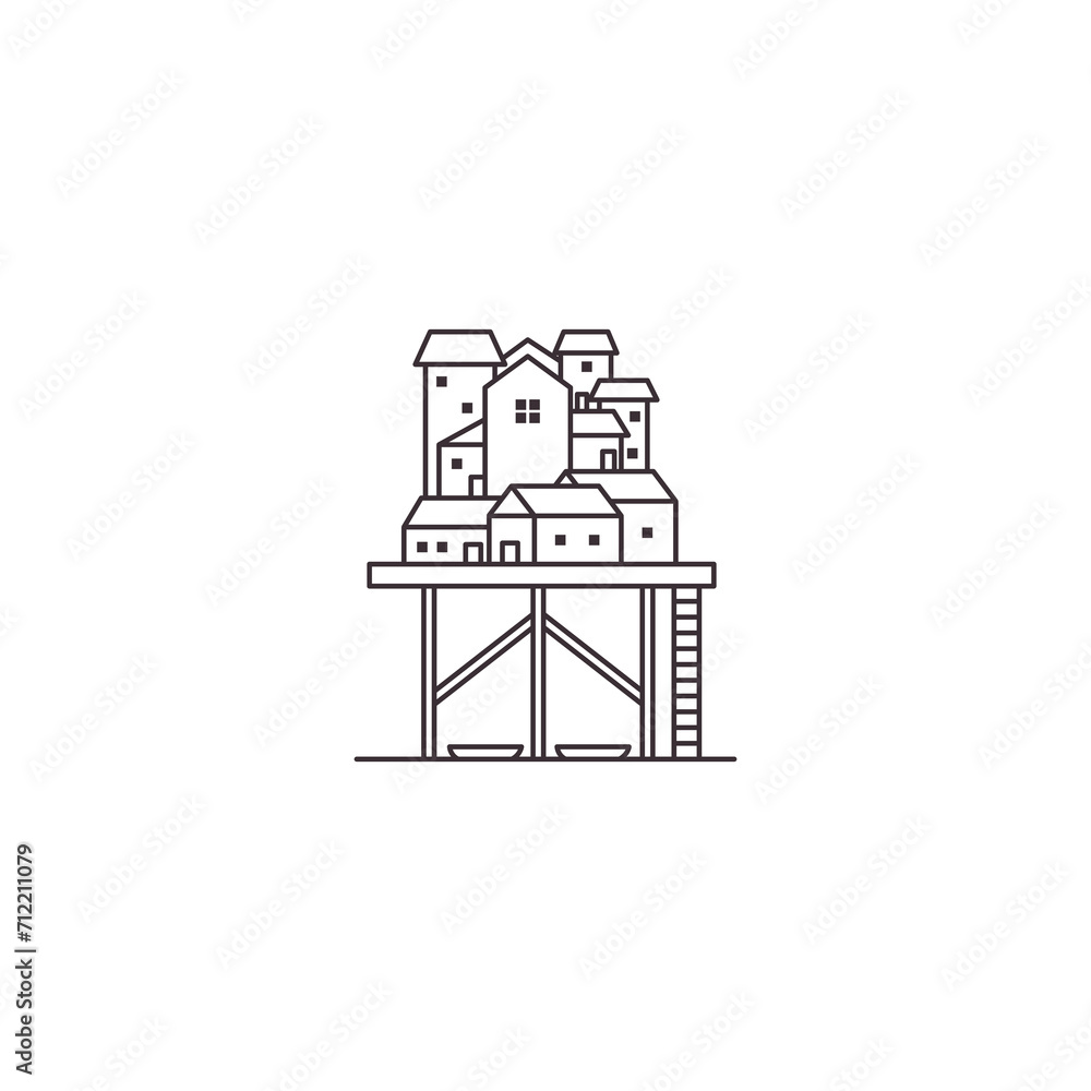 minimal house icon logo design vector