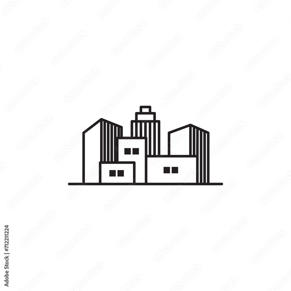 minimal house icon logo design vector