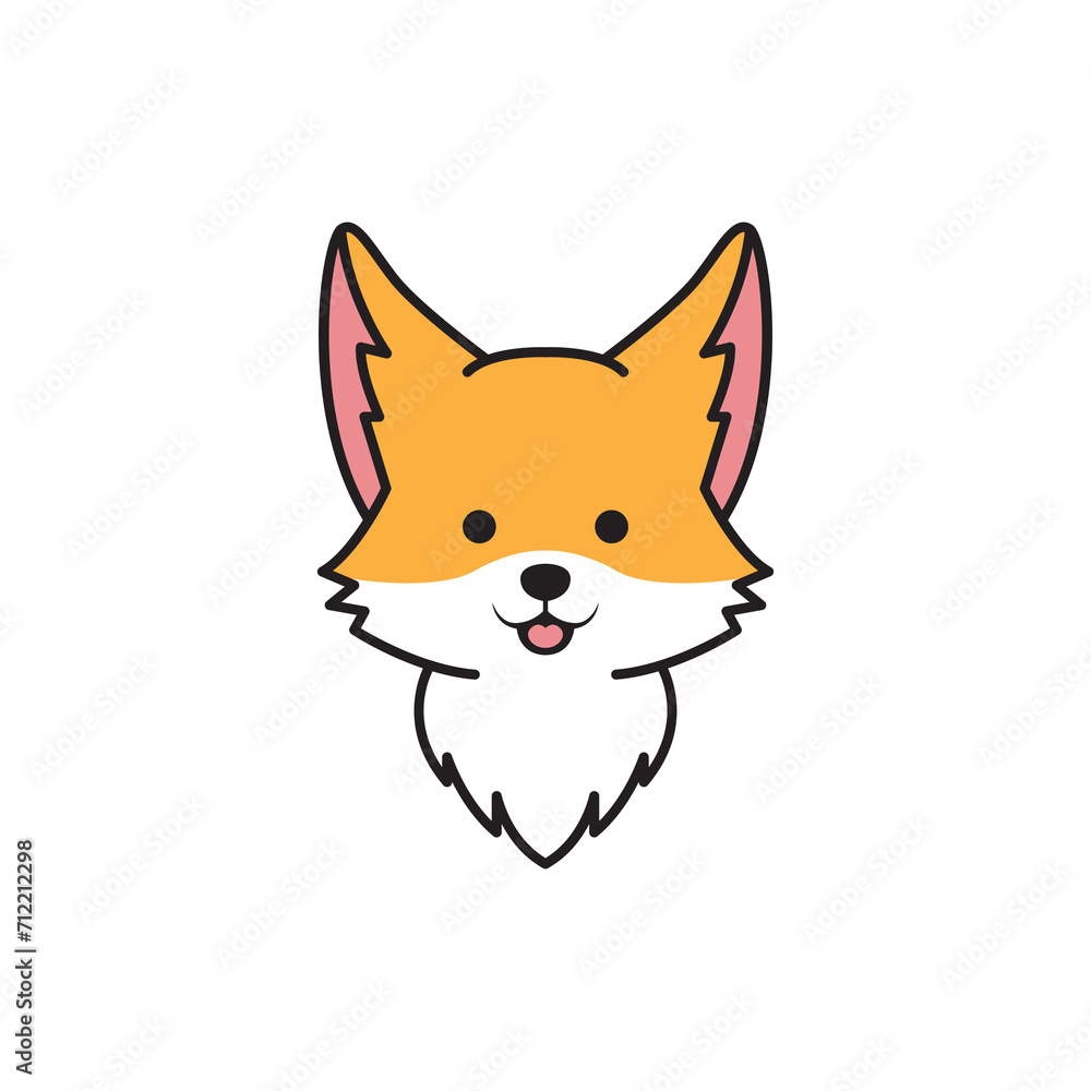 cute fox icon logo design vector