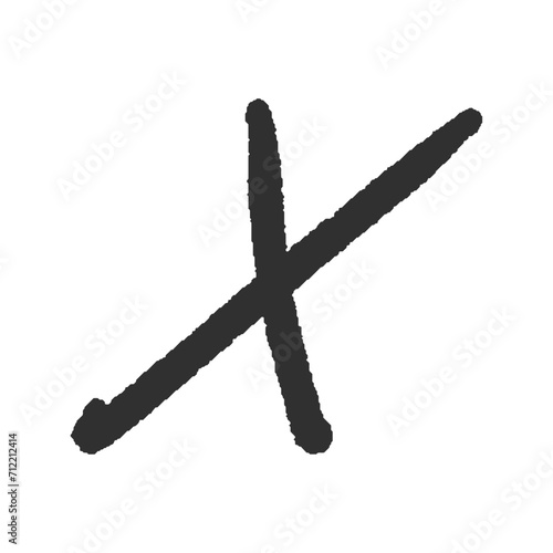 ラフな手書きの黒いバツ - クロスマーク･X markのデザイン素材