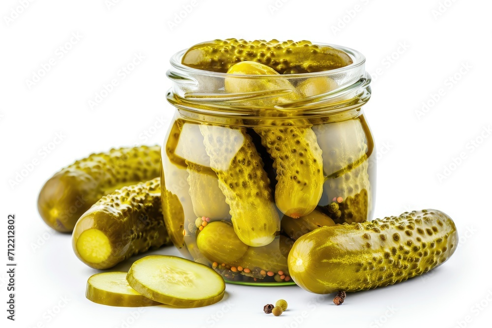 Pickled cucumber on white background Pickled cucumber on white background