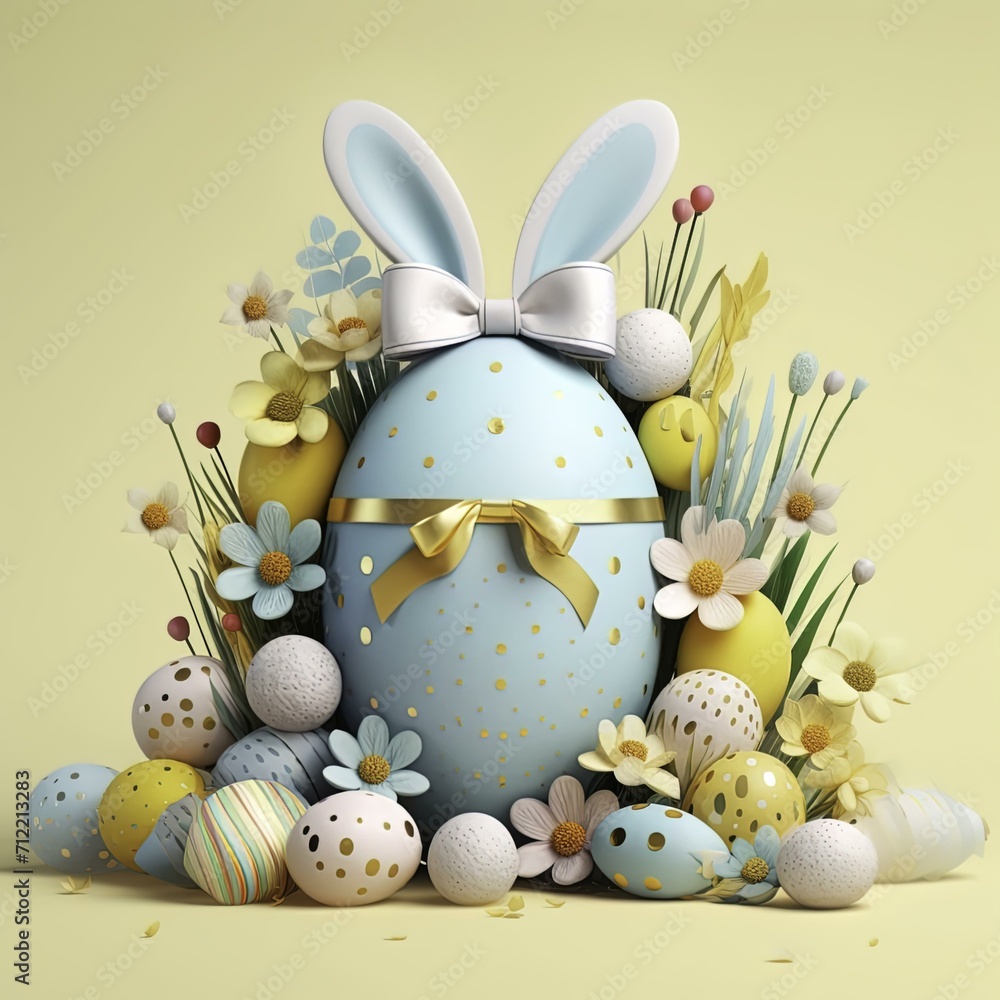 easter eggs and bunny, easter background, easter holiday, easter