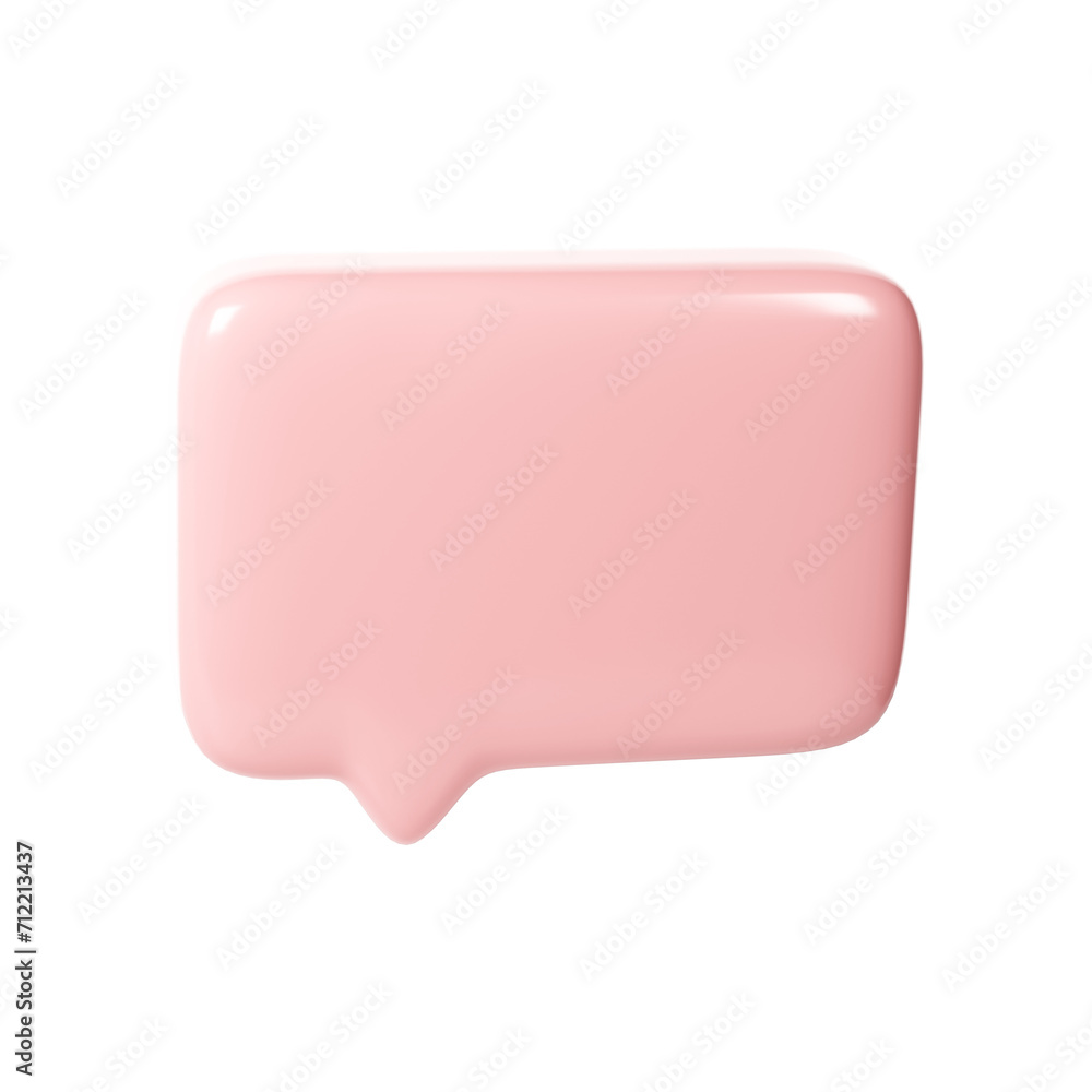 3D pink text bubble frame. Social media online platform concept icon, communication on application. For Valentine, web design, wedding, sticker, greeting card 3D pink text bubble frame. Social media online platform concept icon, communication on application. For Valentine, web design, wedding, sticker, greeting card