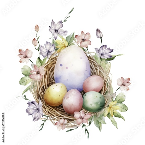 easter eggs and flowers, easter background, easter holiday, easter