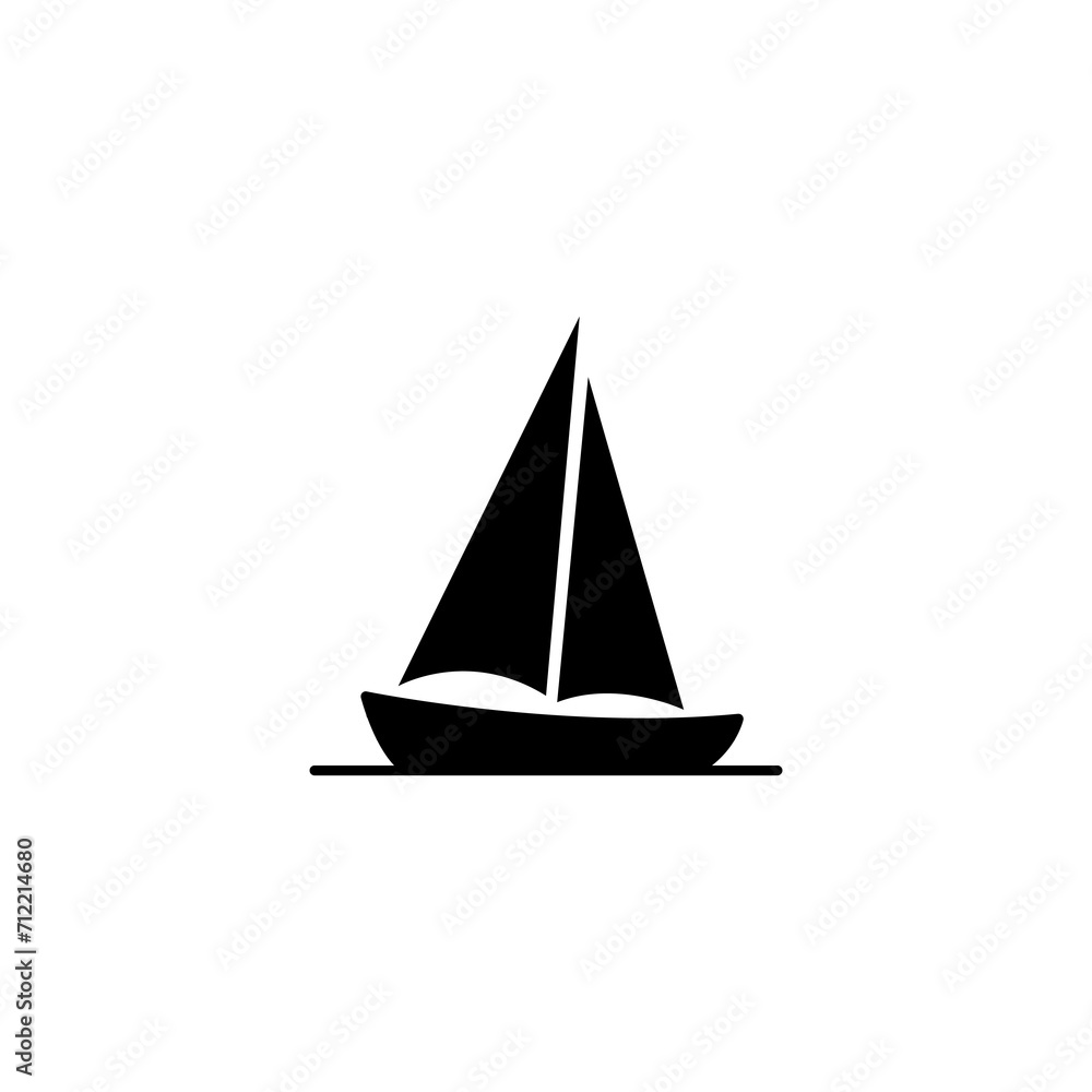 simple boat icon logo design vector