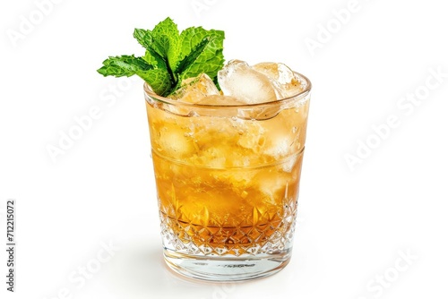 Classic Kentucky Derby drink mint julep on white background