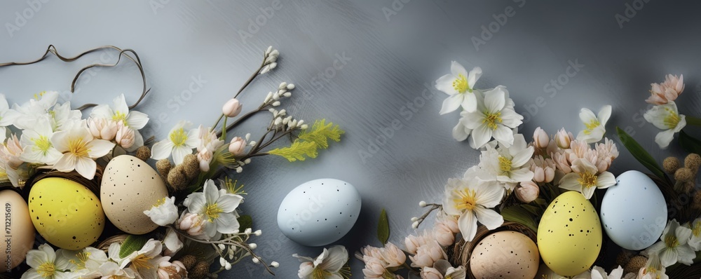 easter eggs on the grass, easter background, easter holiday, easter