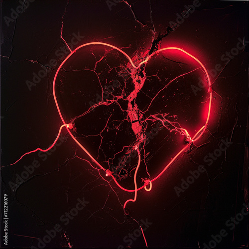 Neon Cracked Heart
 photo