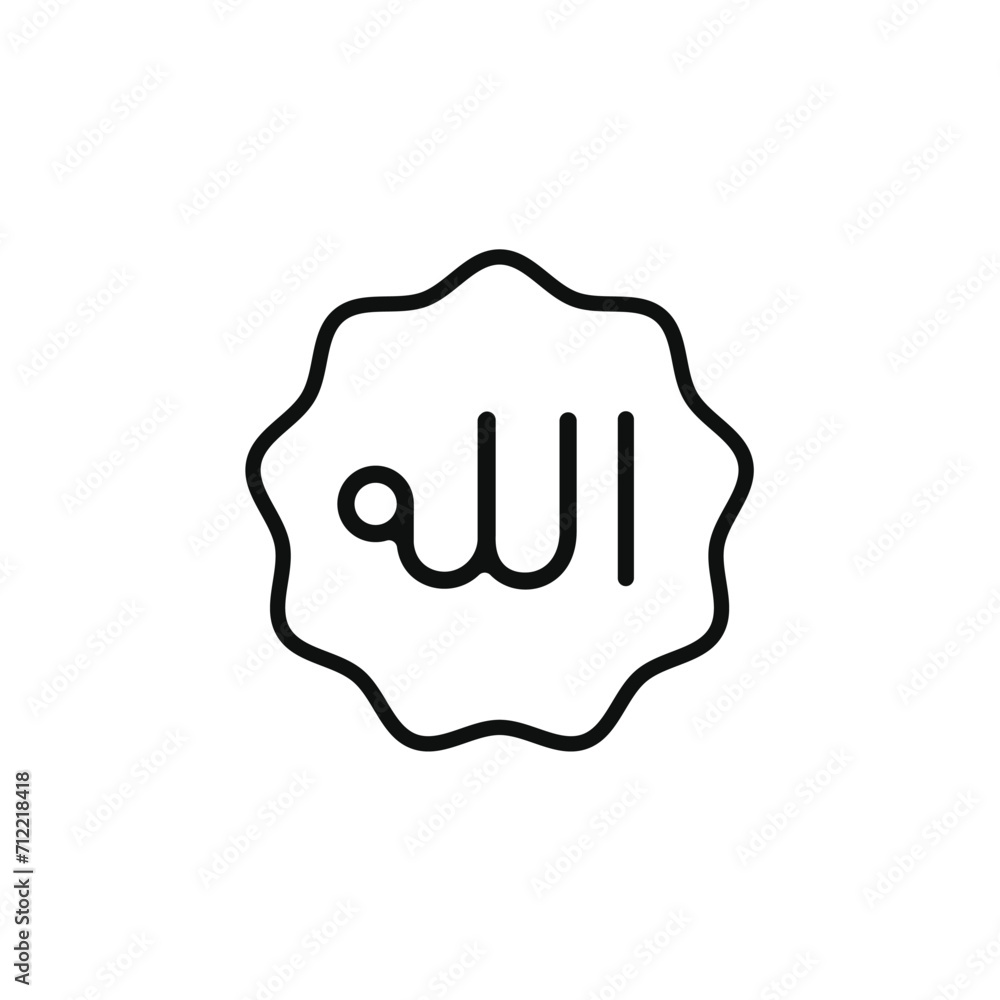 Alloh line icon isolated on transparent background Alloh line icon isolated on transparent background