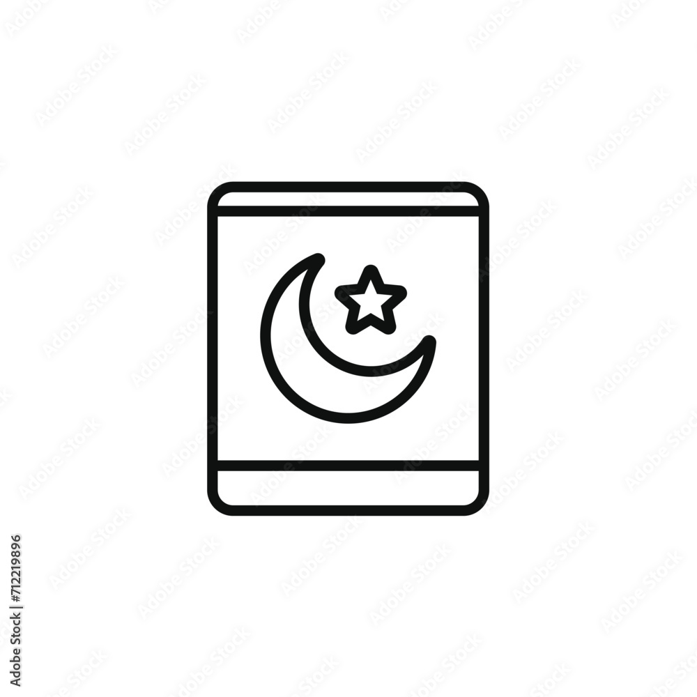 Muslim application line icon isolated on transparent background. Muslim app Muslim application line icon isolated on transparent background. Muslim app