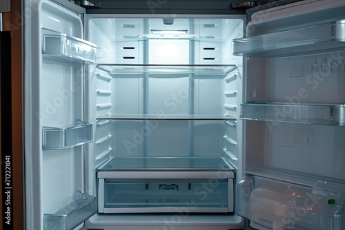 Modern home s empty refrigerator open