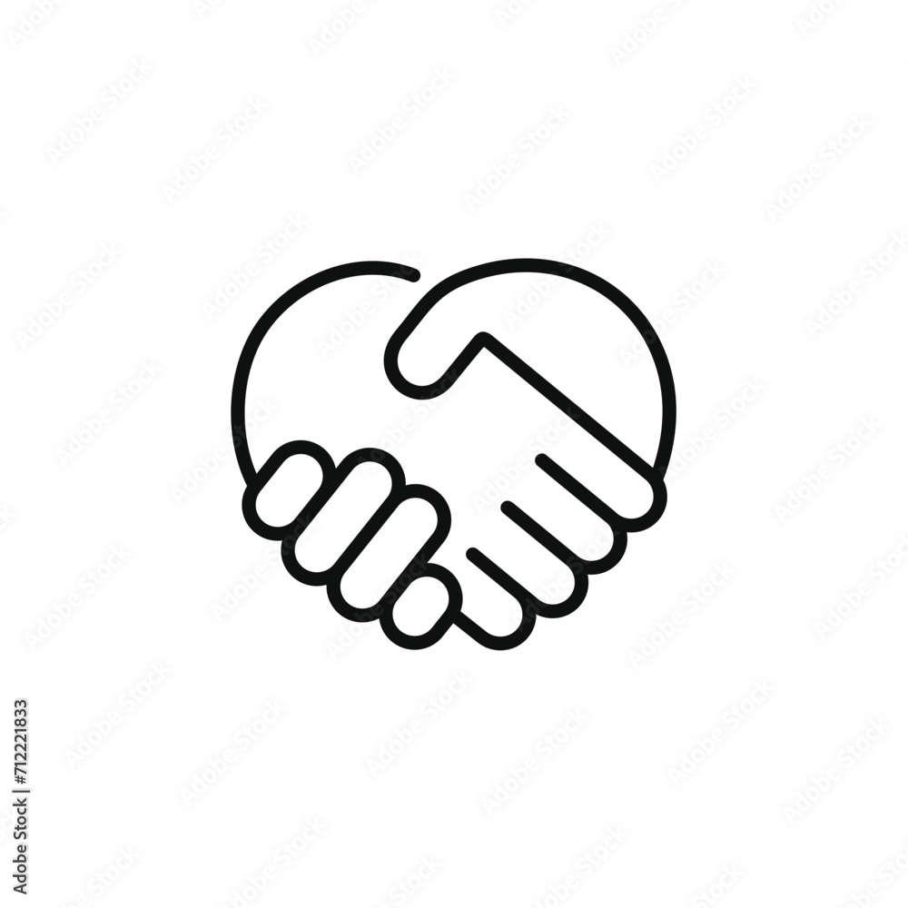 Handshake line icon isolated on transparent background Handshake line icon isolated on transparent background