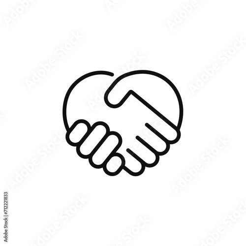 Handshake line icon isolated on transparent background
