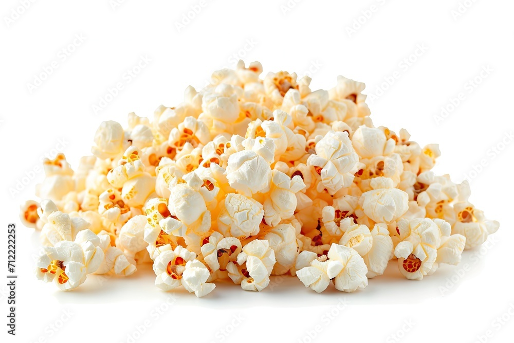 Top view of salted popcorn isolated on white background Top view of salted popcorn isolated on white background