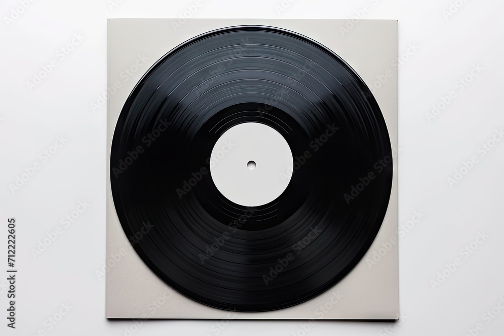 Obraz premium Mock up template for blank cardboard cover of 12 inch vinyl LP on white background