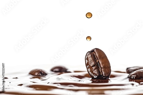 Isolated drop of coffee on white background