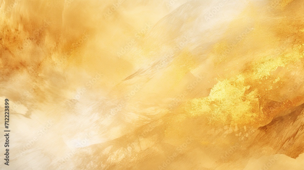 Abstract golden texture on watercolor style background. Golden painting texture concept. Generative AI - obrazy, fototapety, plakaty 
