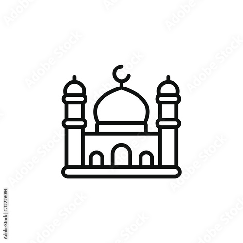 Mosque line icon isolated on white background