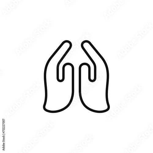Muslim praying line icon isolated on transparent background