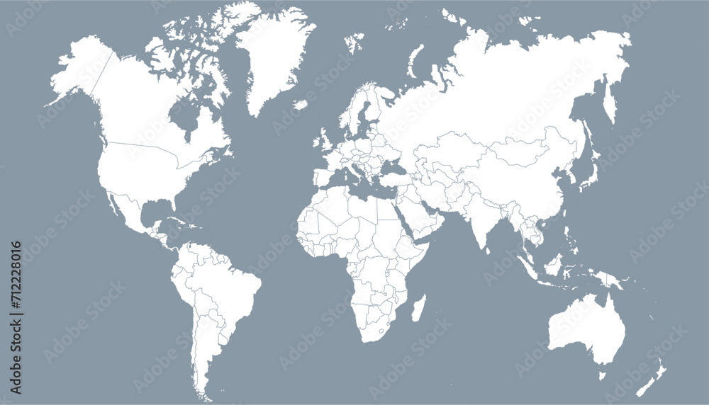 Obraz premium World map. Color modern vector map. Silhouette map. 