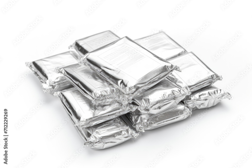 Medical drugs and pills in silver shiny package isolated on white background Medical drugs and pills in silver shiny package isolated on white background