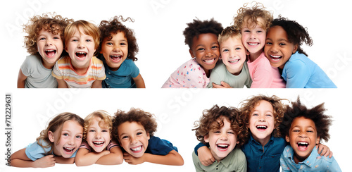 Set of happy kids having fun, cut out