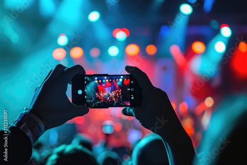 people use smart phones record video at music concert