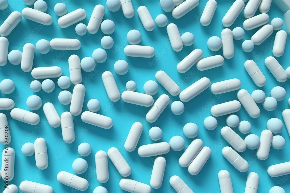 Abstract concept of drugs on blue background. Abstract concept of drugs on blue background.