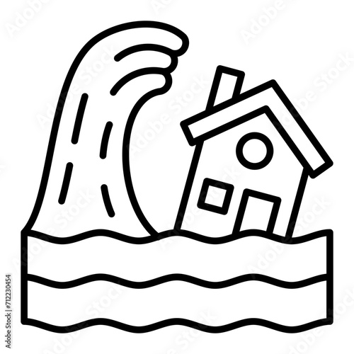   Tsunami line icon