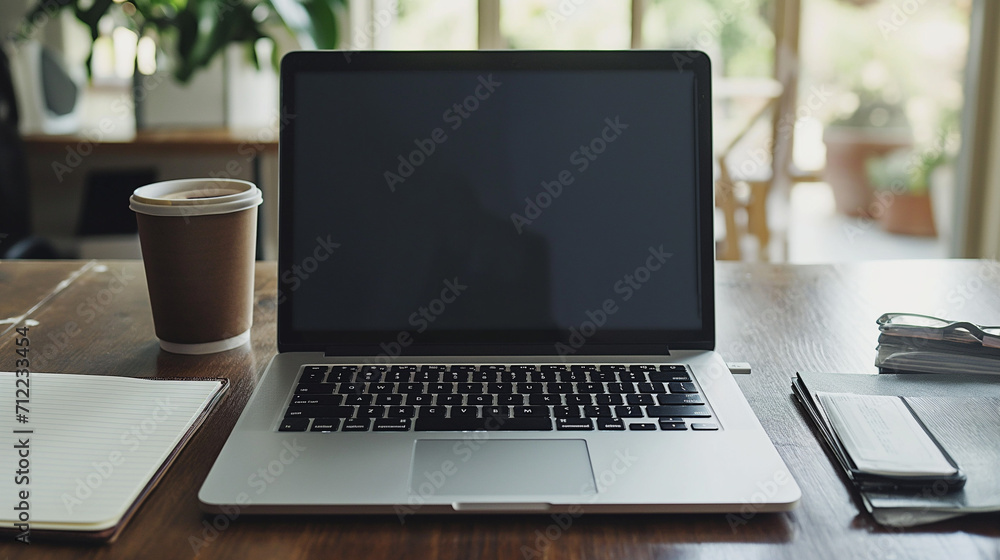 Laptop und Grafik Tablet auf dem Schreibtisch in der Schule oder im Studium mit blnko Display als Vorlage Generative AI Laptop und Grafik Tablet auf dem Schreibtisch in der Schule oder im Studium mit blnko Display als Vorlage Generative AI