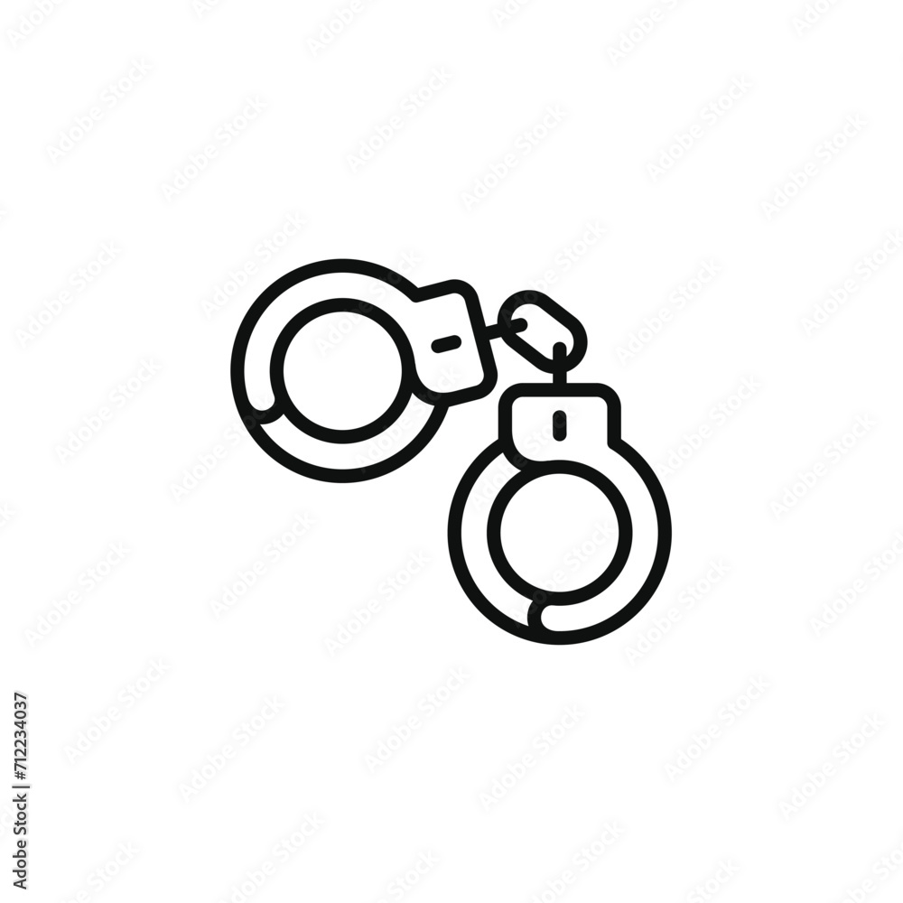 Handcuffs line icon isolated on transparent background Handcuffs line icon isolated on transparent background