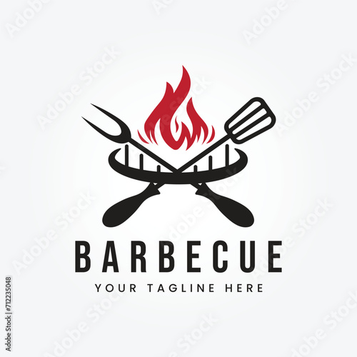 Smoked barbecue, grill, logo vector illustration design