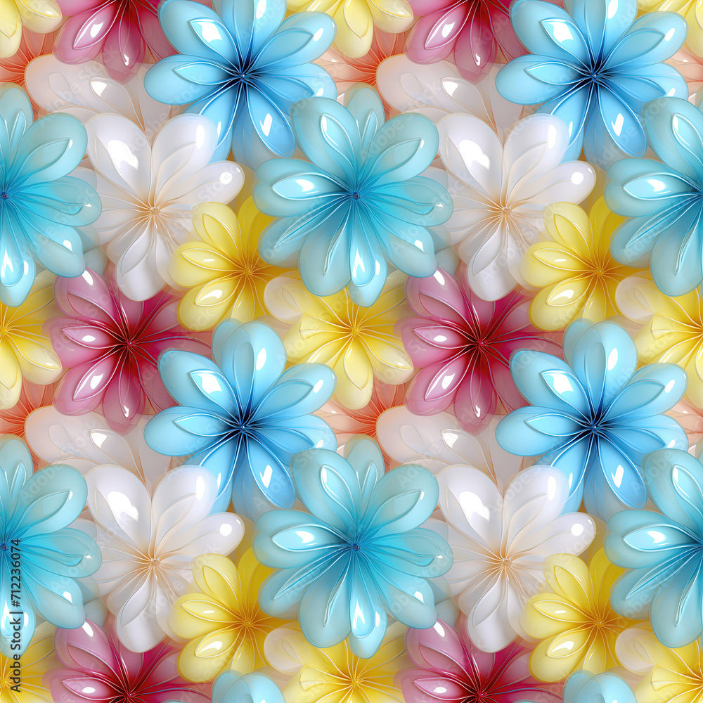 Seamless pattern with flowers. Repeat pattern with balloon flowers Seamless pattern with flowers. Repeat pattern with balloon flowers