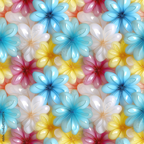 Seamless pattern with flowers. Repeat pattern with balloon flowers